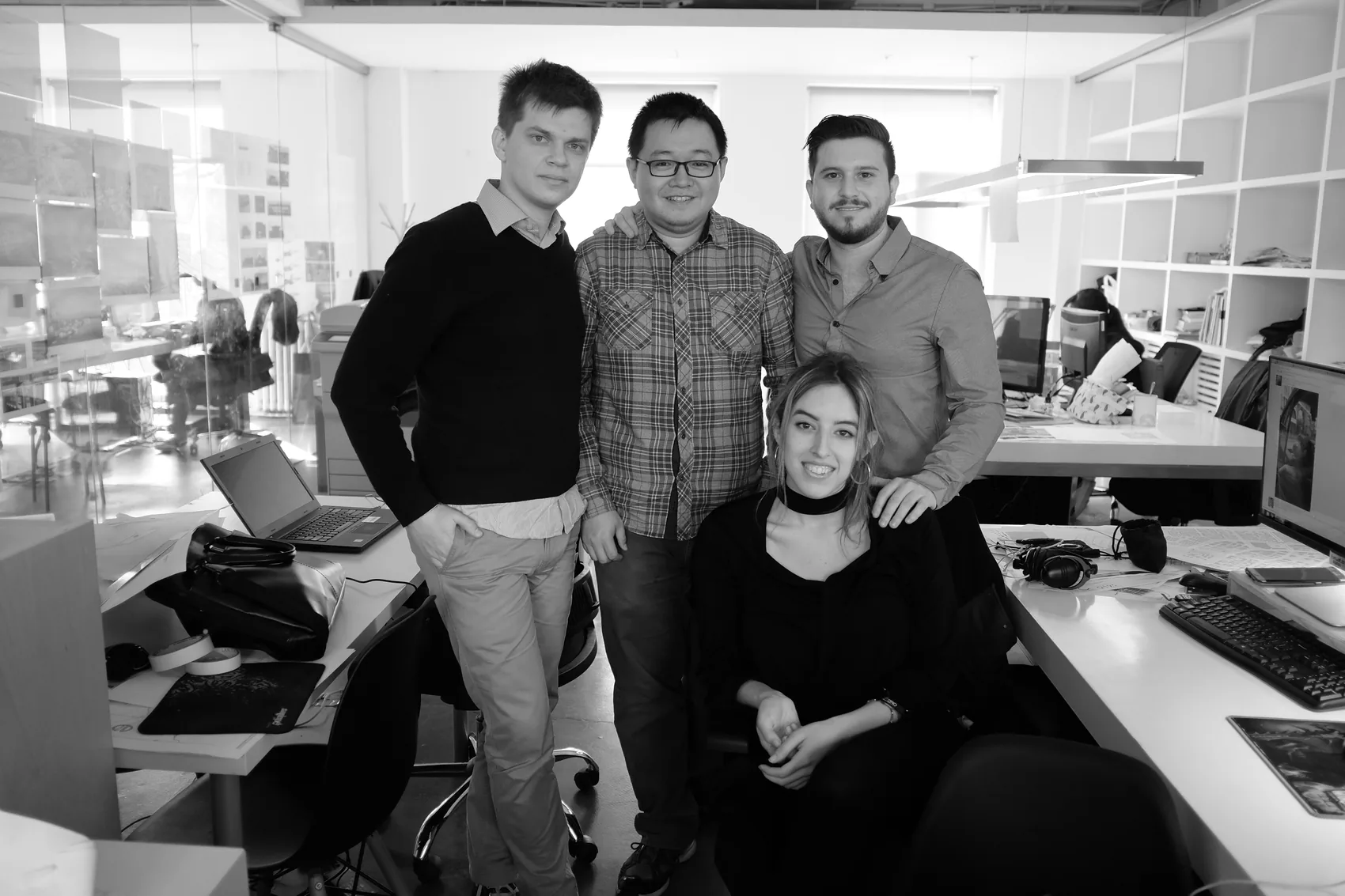 Tomasz with his Gangxia North hub team in the office